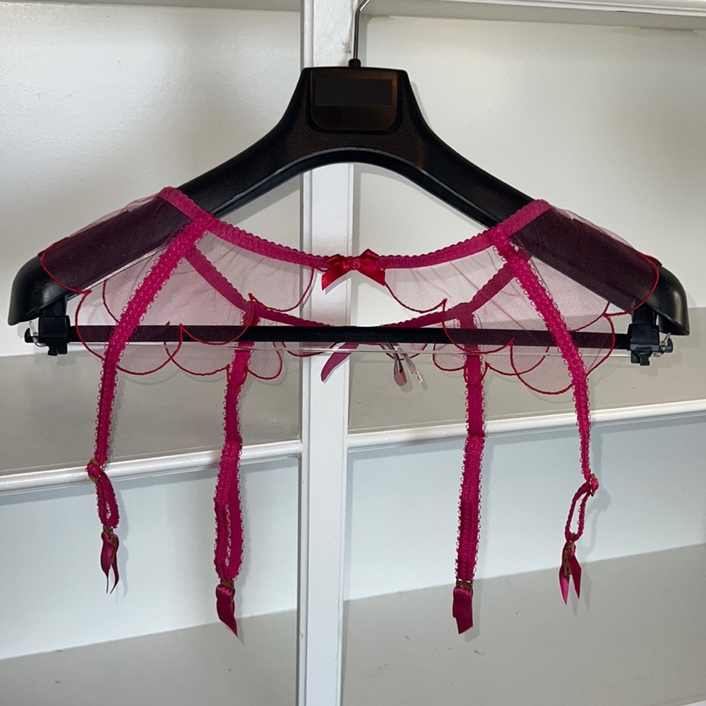 Agent Provocateur Fuchsia Pink Red Lorna Suspender - 6